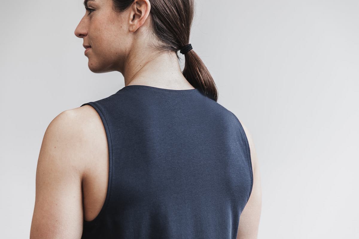 Nobull Lightweight Sleeveless Crop Women's T Shirts Navy | Australia (SF1794)